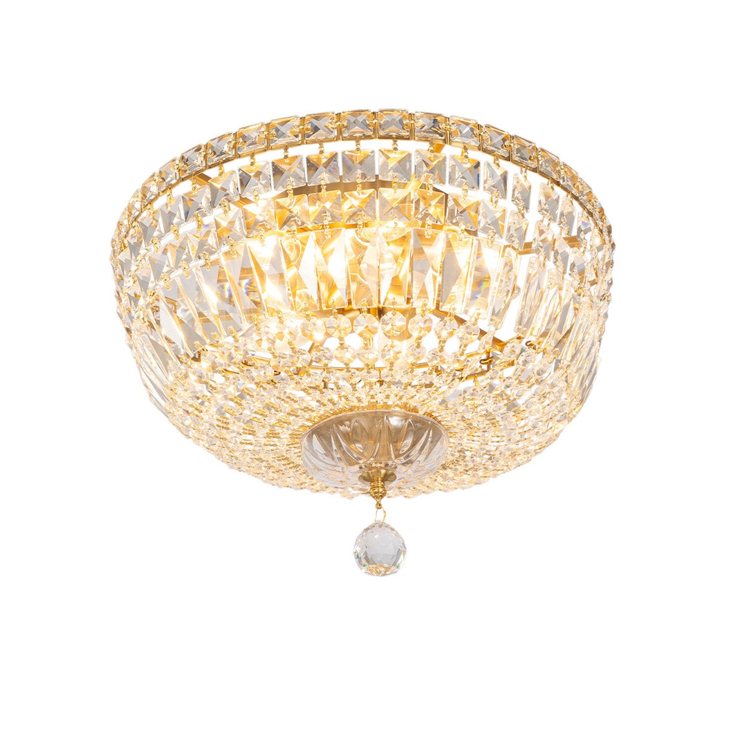 Classique Medium 40cm 5 Light Flush Chandelier Satin Brass
