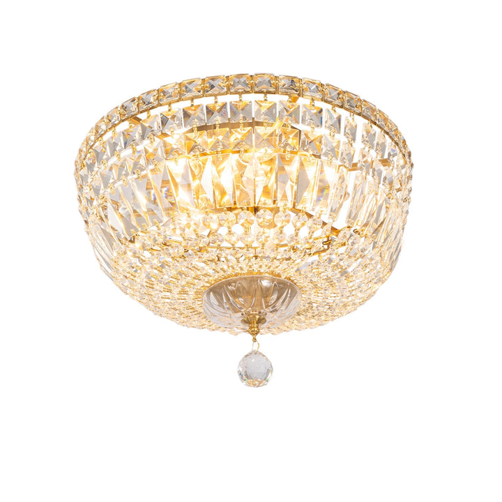 Classique Medium 40cm 5 Light Flush Chandelier Satin Brass