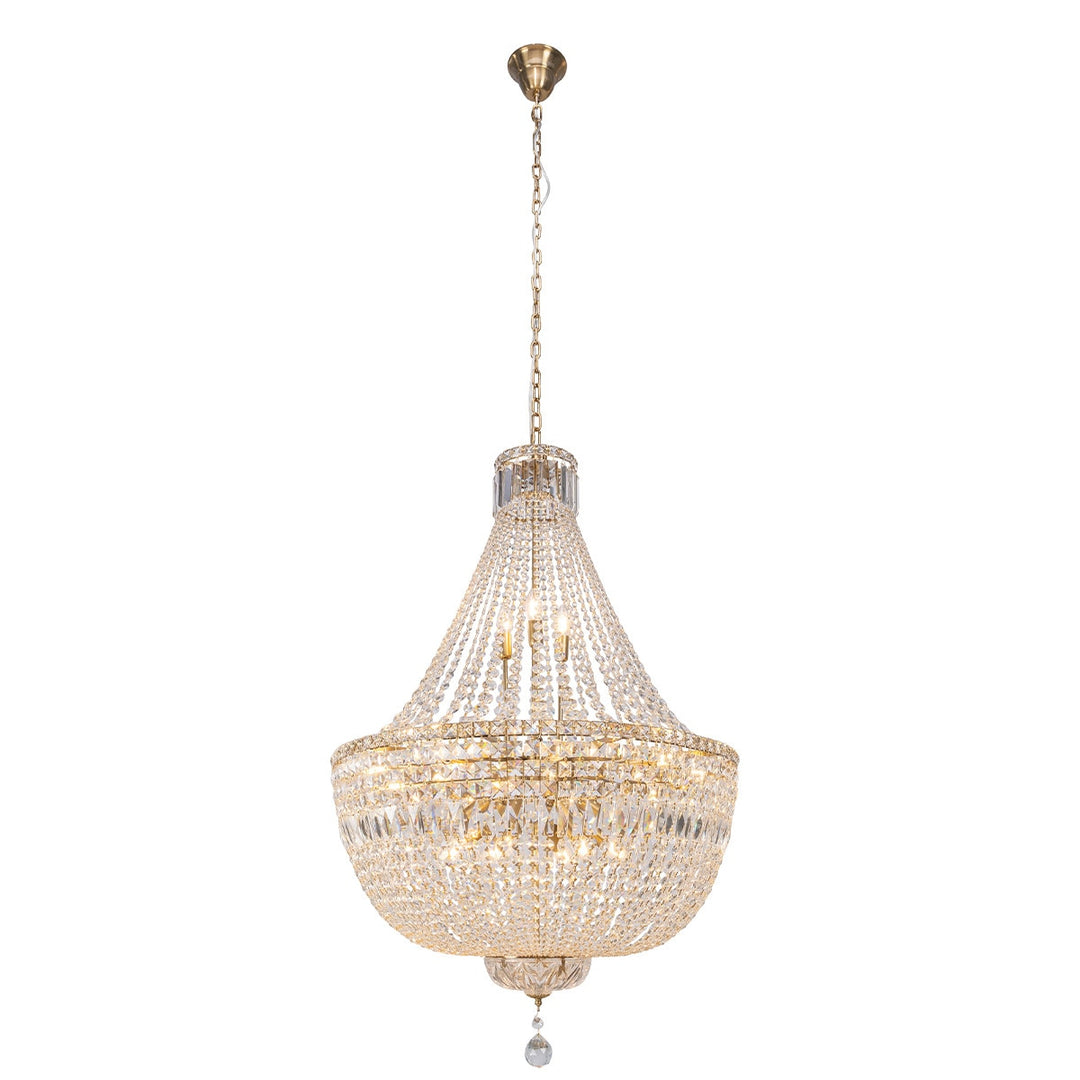Classique Large 75cm 18 Light Basket Chandelier Satin Brass
