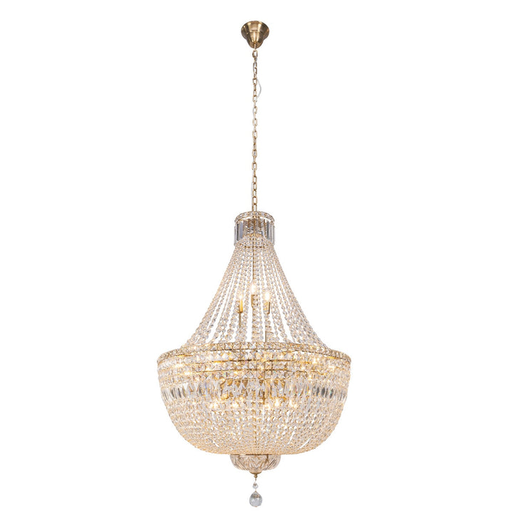 Classique Large 75cm 18 Light Basket Chandelier Satin Brass