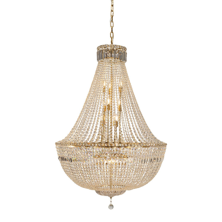 Classique Large 75cm 18 Light Basket Chandelier Satin Brass