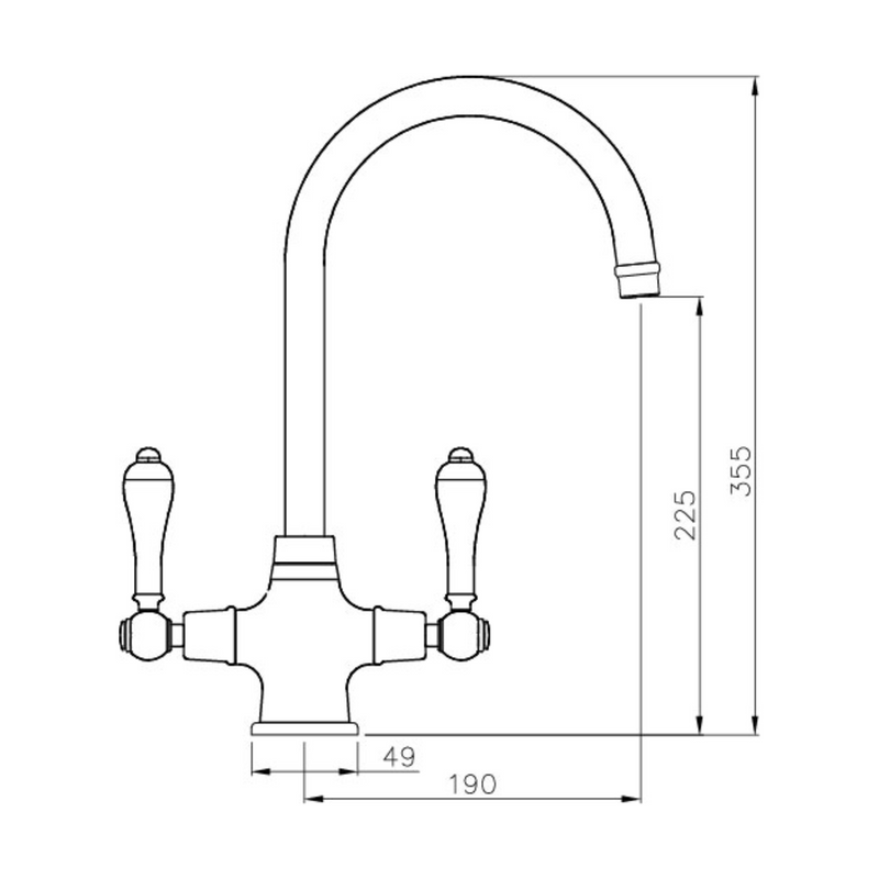 Ludlow Double Sink Mixer Chrome