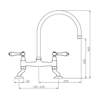 Ludlow Bridge Sink Mixer Chrome