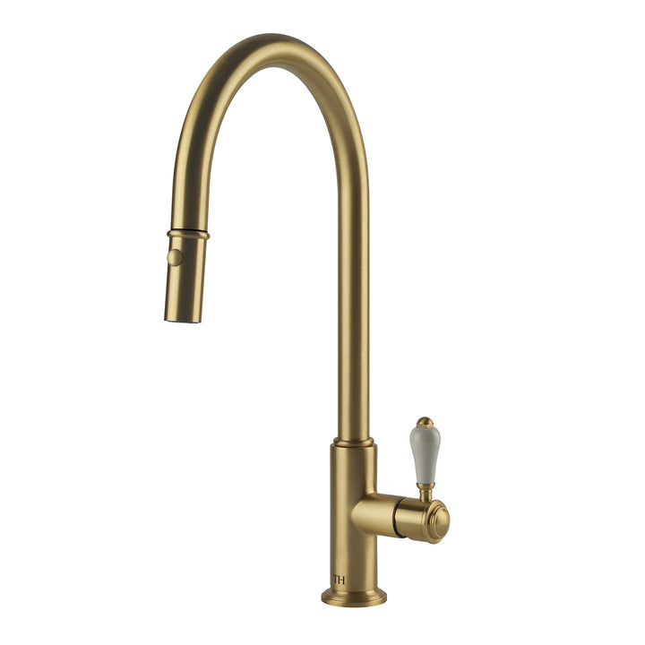 Ludlow Pull Out Sink Mixer Brushed Brass