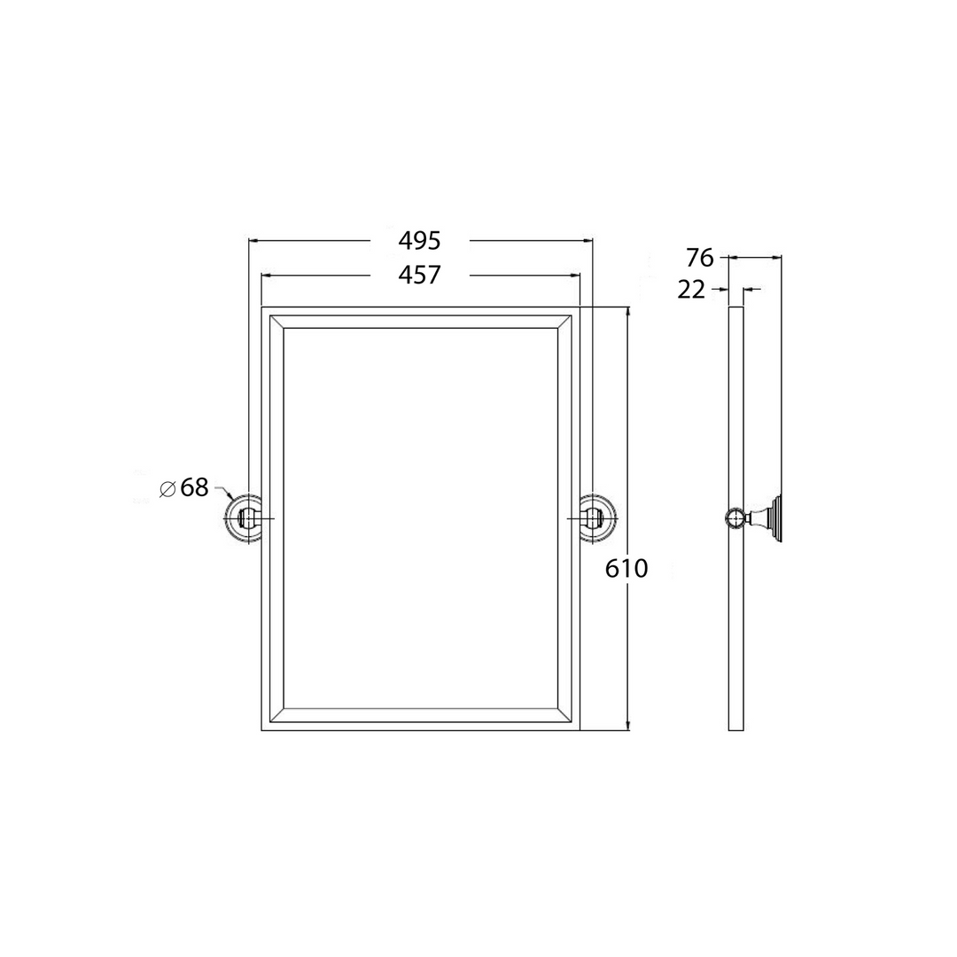 Mayer Pivot Rectangular Mirror Chrome