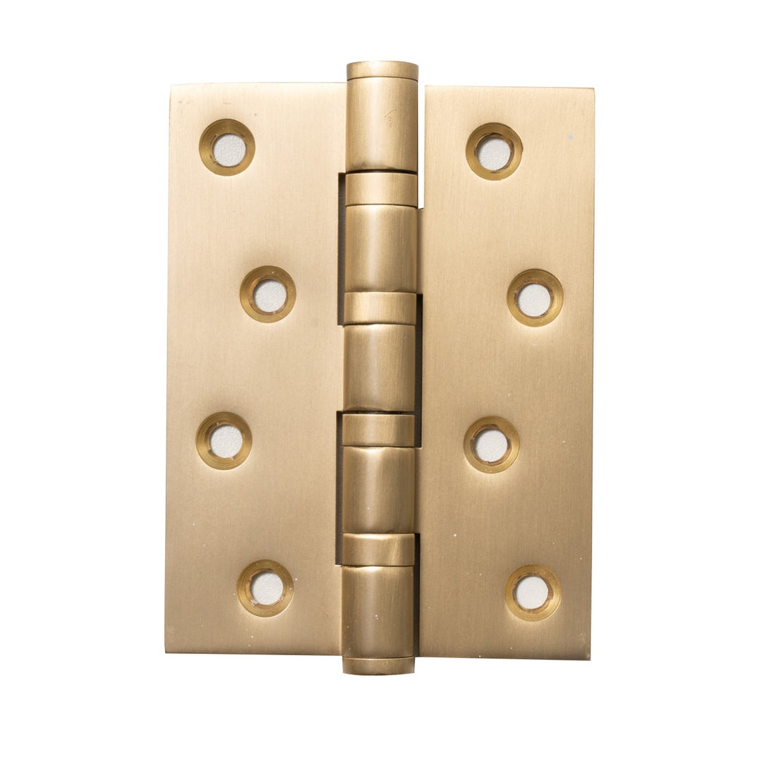 Solid Brass Hinge 100mm x 76mm Brushed Satin Brass