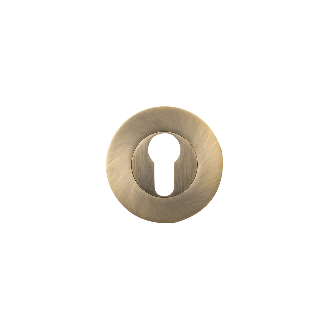 Euro Cylinder Escutcheon Set Dark Brushed Brass