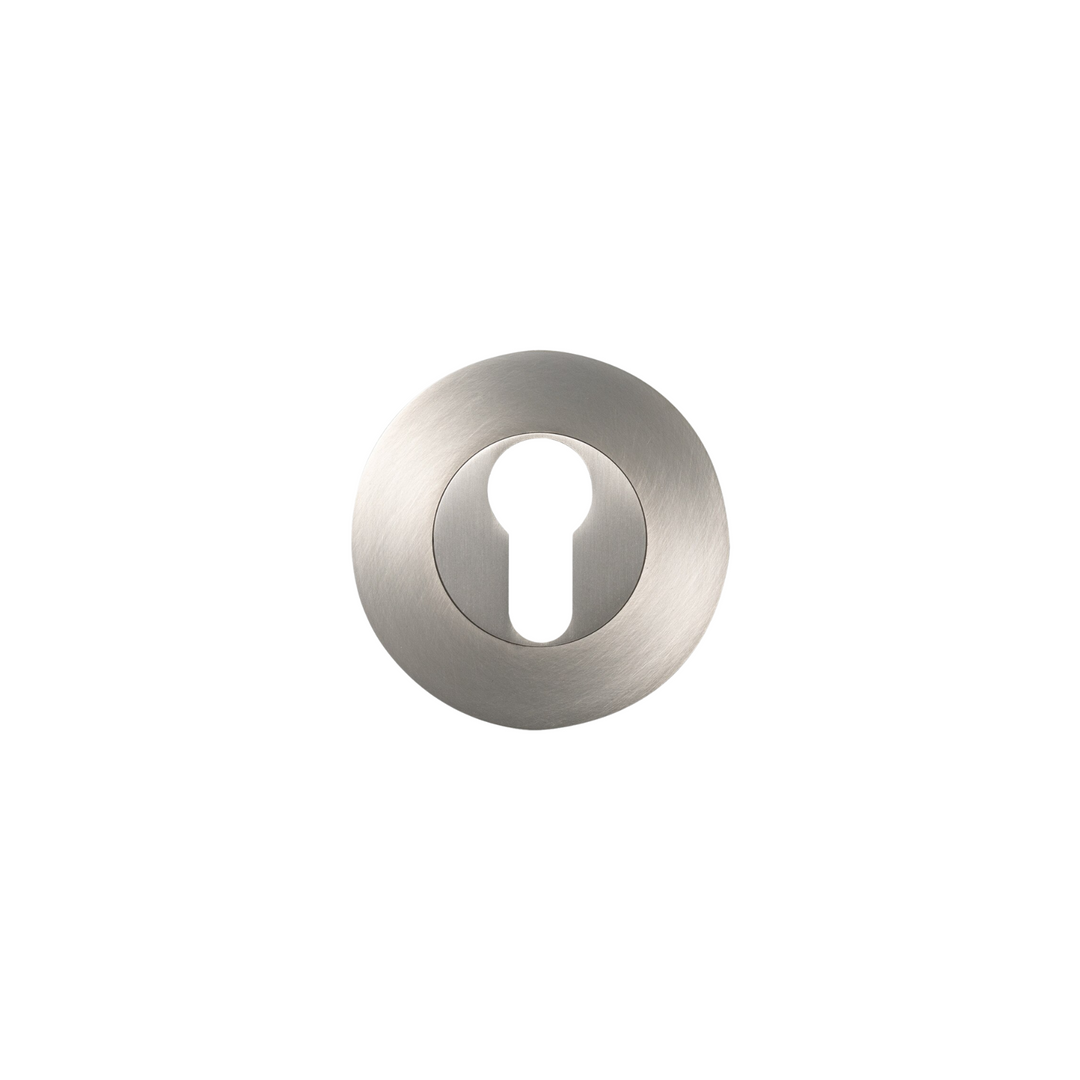 Euro Cylinder Escutcheon Set Dull Brushed Nickel