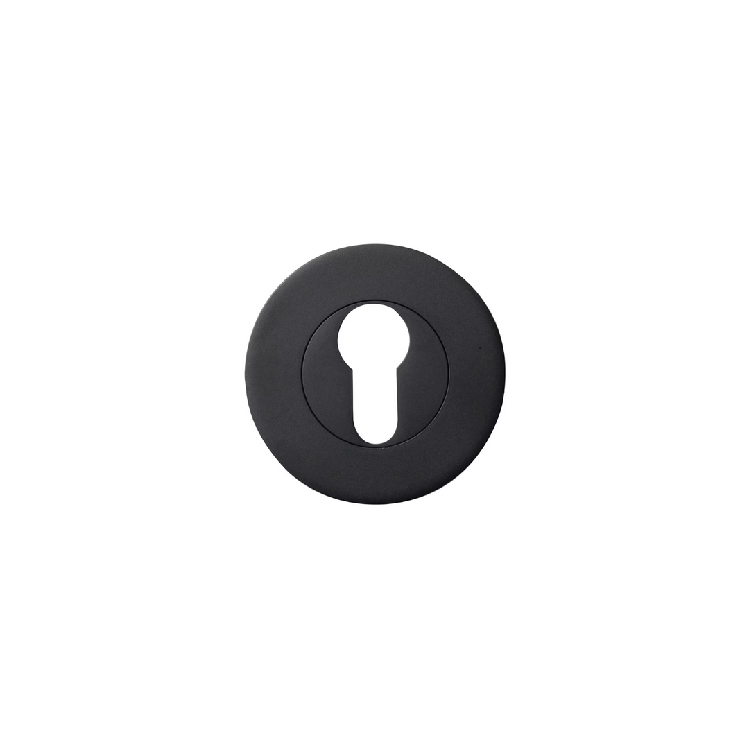 Euro Cylinder Escutcheon Set Matt Black