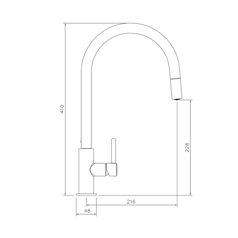Naples Pull Out Sink Mixer Matte Black
