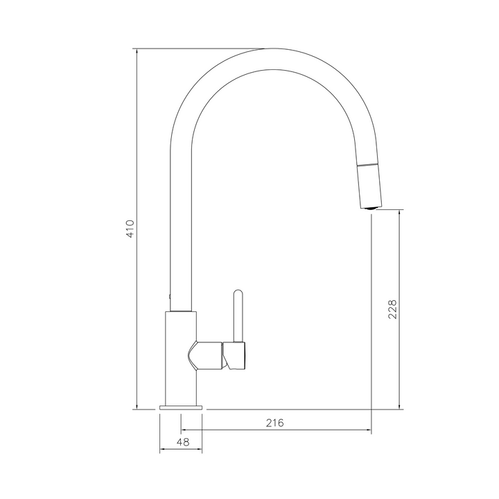 Naples Pull Out Sink Mixer Brushed Brass