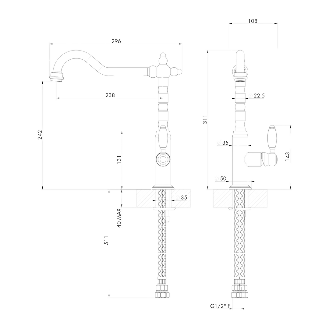 Providence Single Sink Mixer Chrome