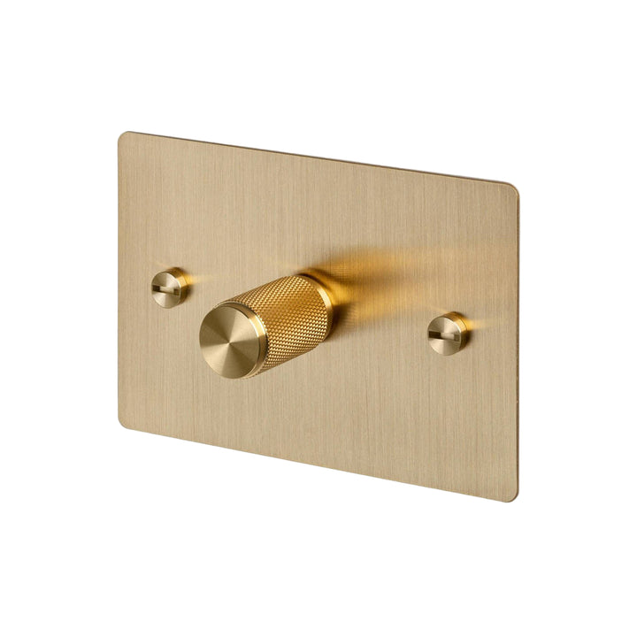 1G Dimmer / Horizontal / 100W / Cross / Brass