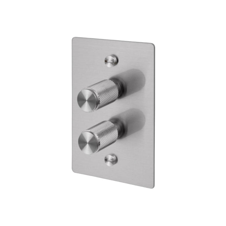 2G Dimmer / Vertical / 100W / Cross / Steel