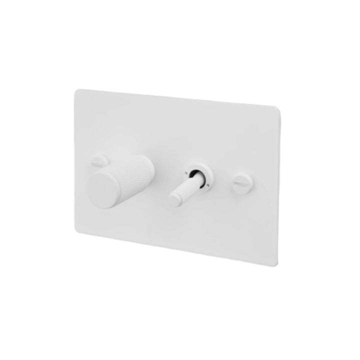 2G Toggle + Dimmer / Horizontal / Cross / White