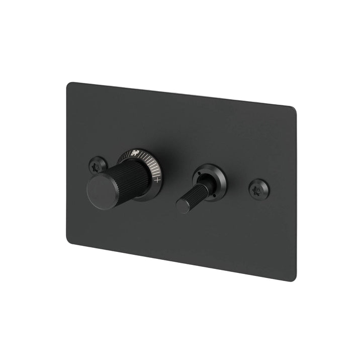 2G Toggle + Dimmer / Horizontal / Linear / Black