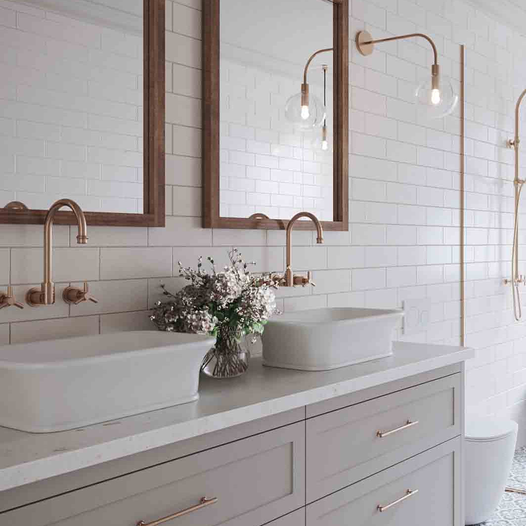 Kirkham 52 x 38 TitanCast Basin Gloss White