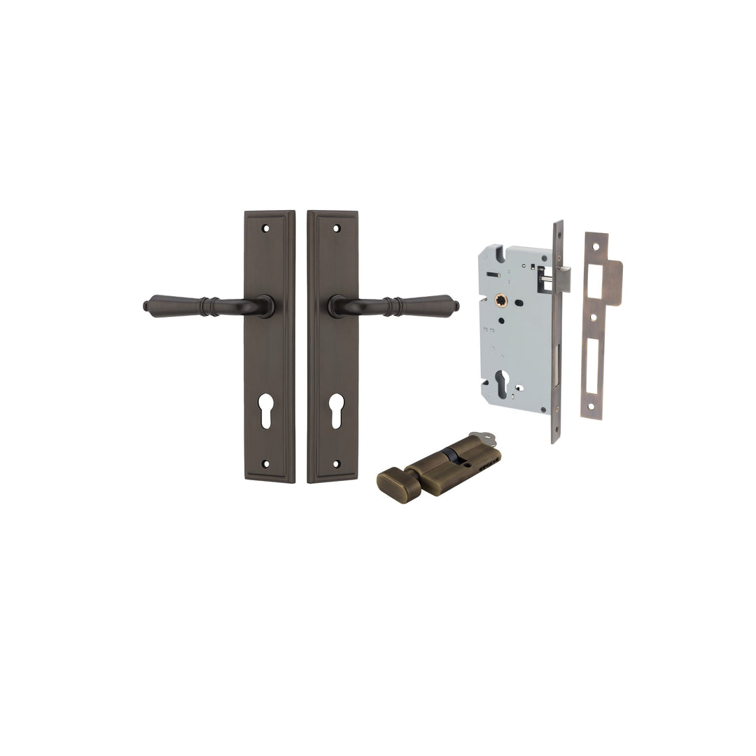 Sarlat Lever Stepped Signature Brass Entrance Kit - Key/Thumb Turn