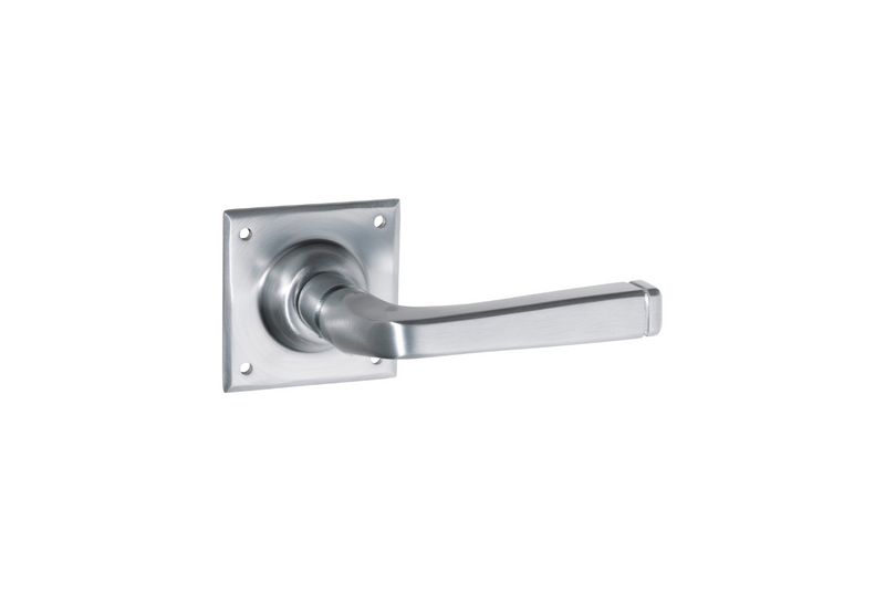 Menton Lever on Square Rose Satin Chrome