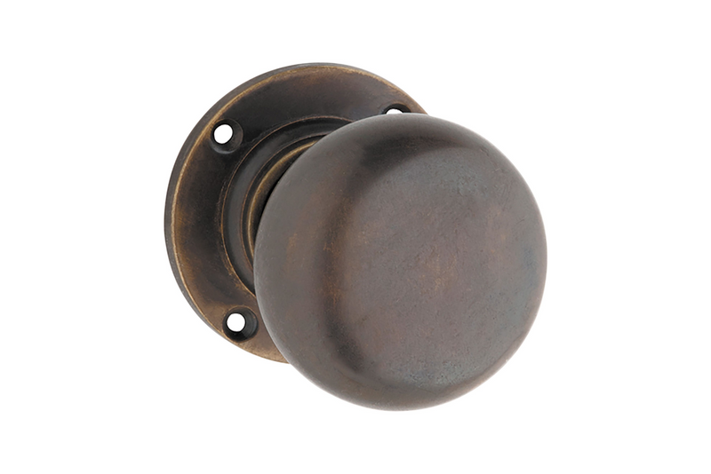 Victorian Knob on Rose Antique Brass