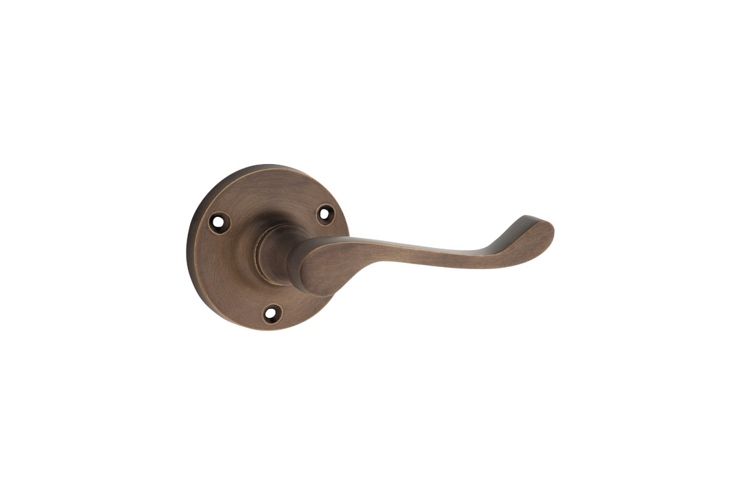 Victorian Lever on Rose Antique Brass