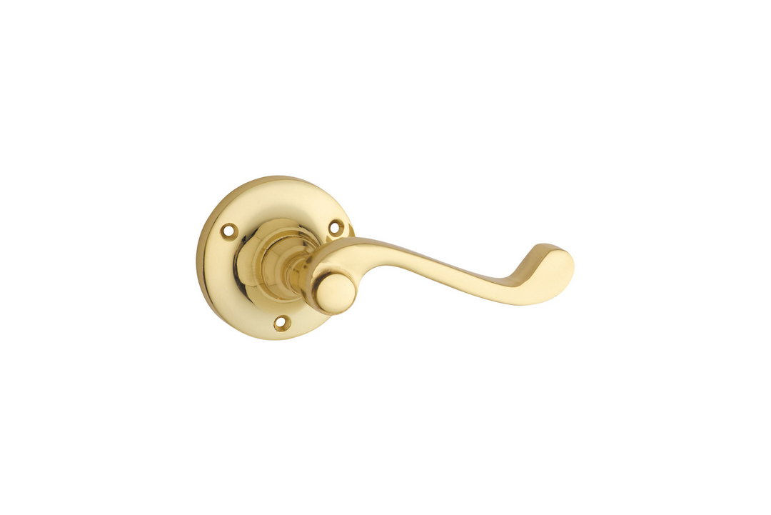 Milton Lever on Rose Polished Brass