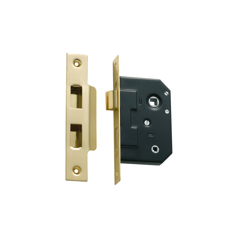 Privacy Mortice Lock Polished Brass 44mm