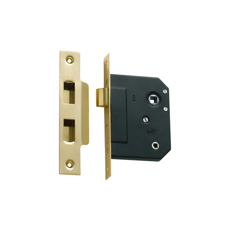 Privacy Mortice Lock Polished Brass 57mm