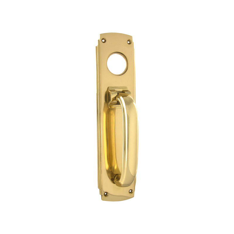 Deco Pull Handle/Knocker Polished Brass