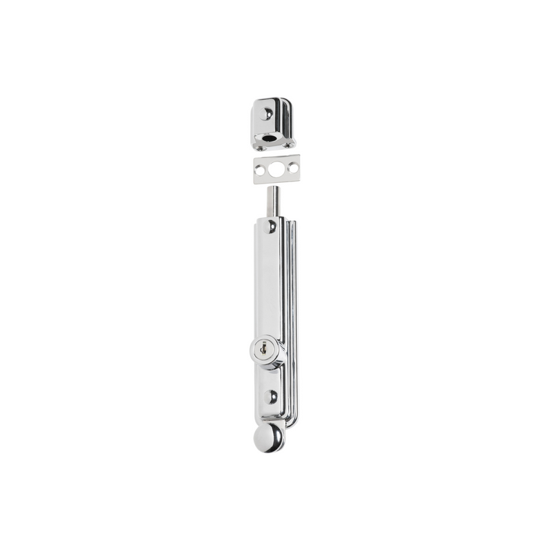 Surface Mounted Bolt - Key Operated Polished Chrome