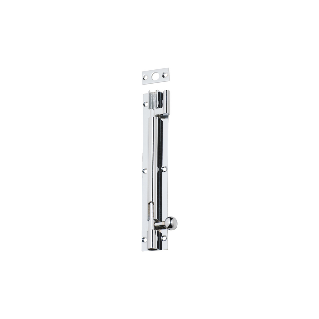 Barrel Bolt - Offset Polished Chrome 150mm