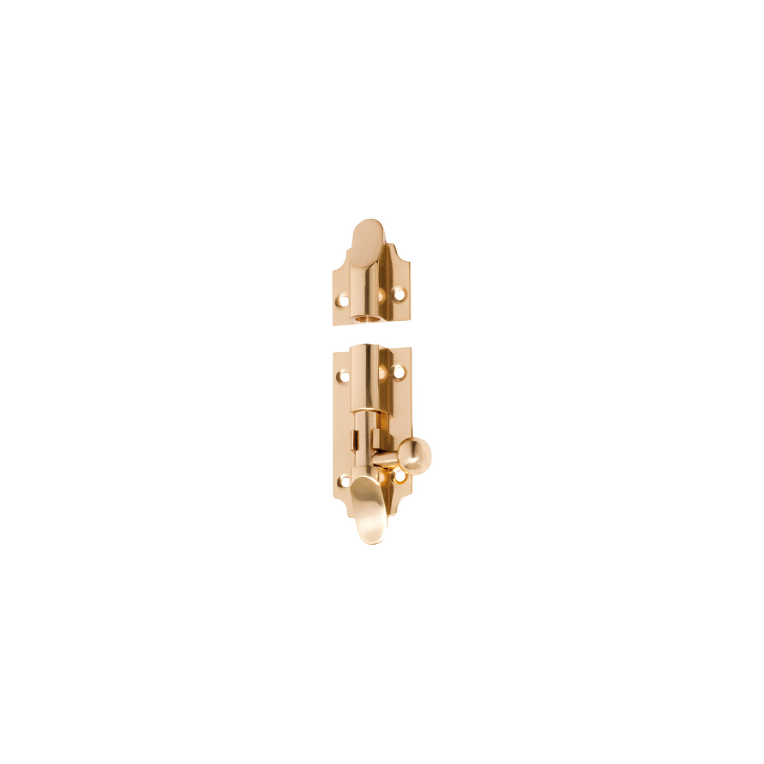 Barrel Bolt - Victorian Polished Brass 75mm
