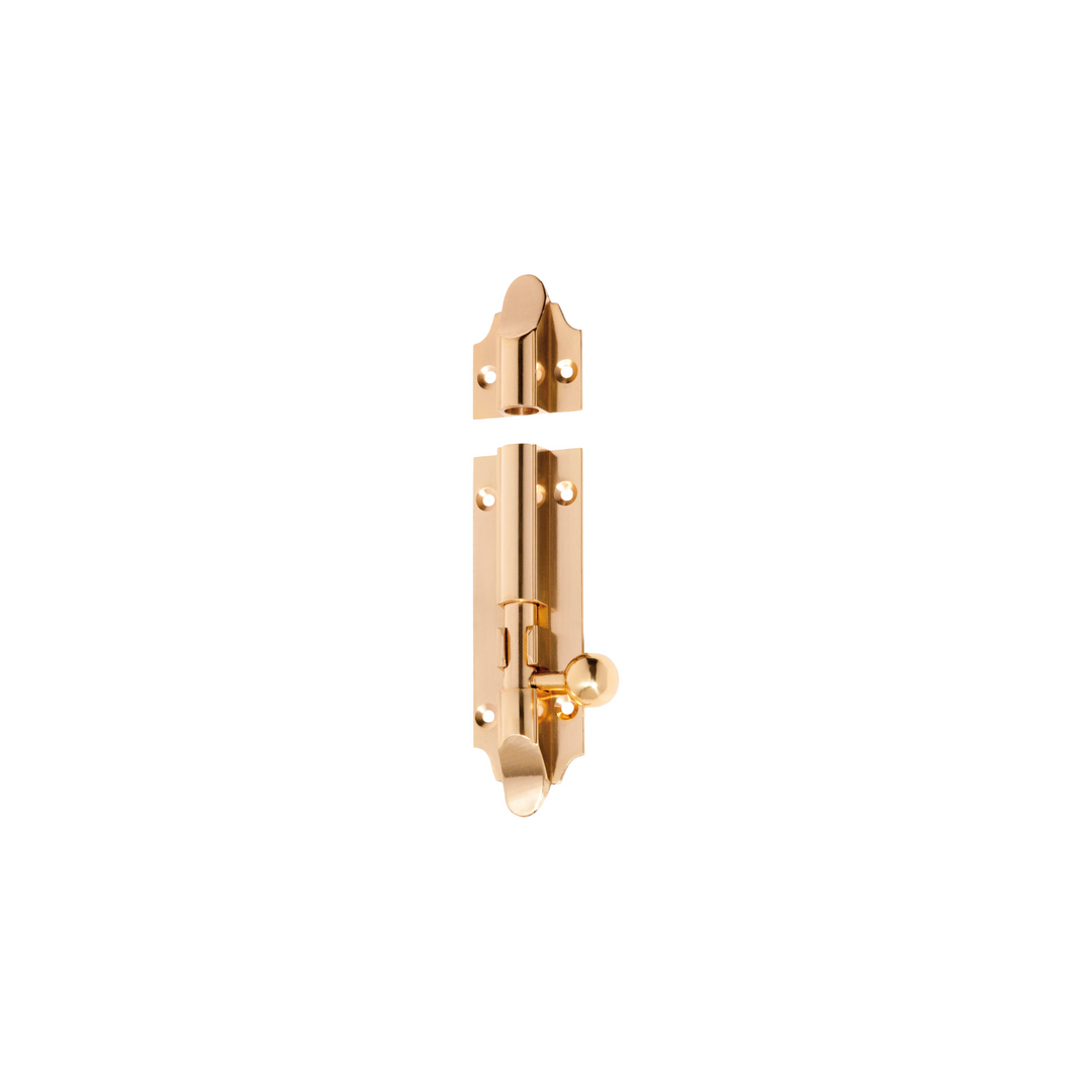 Barrel Bolt - Victorian Polished Brass 100mm