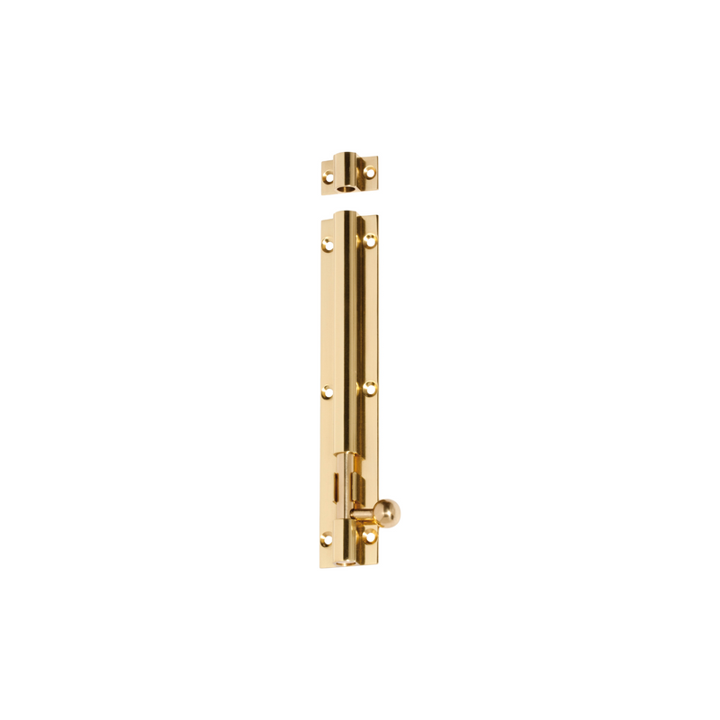 Barrel Bolt Polished Brass 150mm