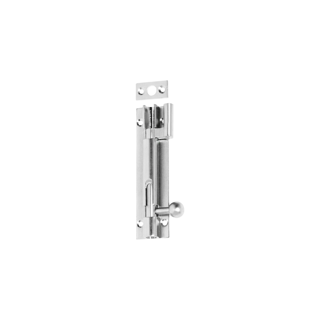 Barrel Bolt - Offset Satin Chrome 100mm