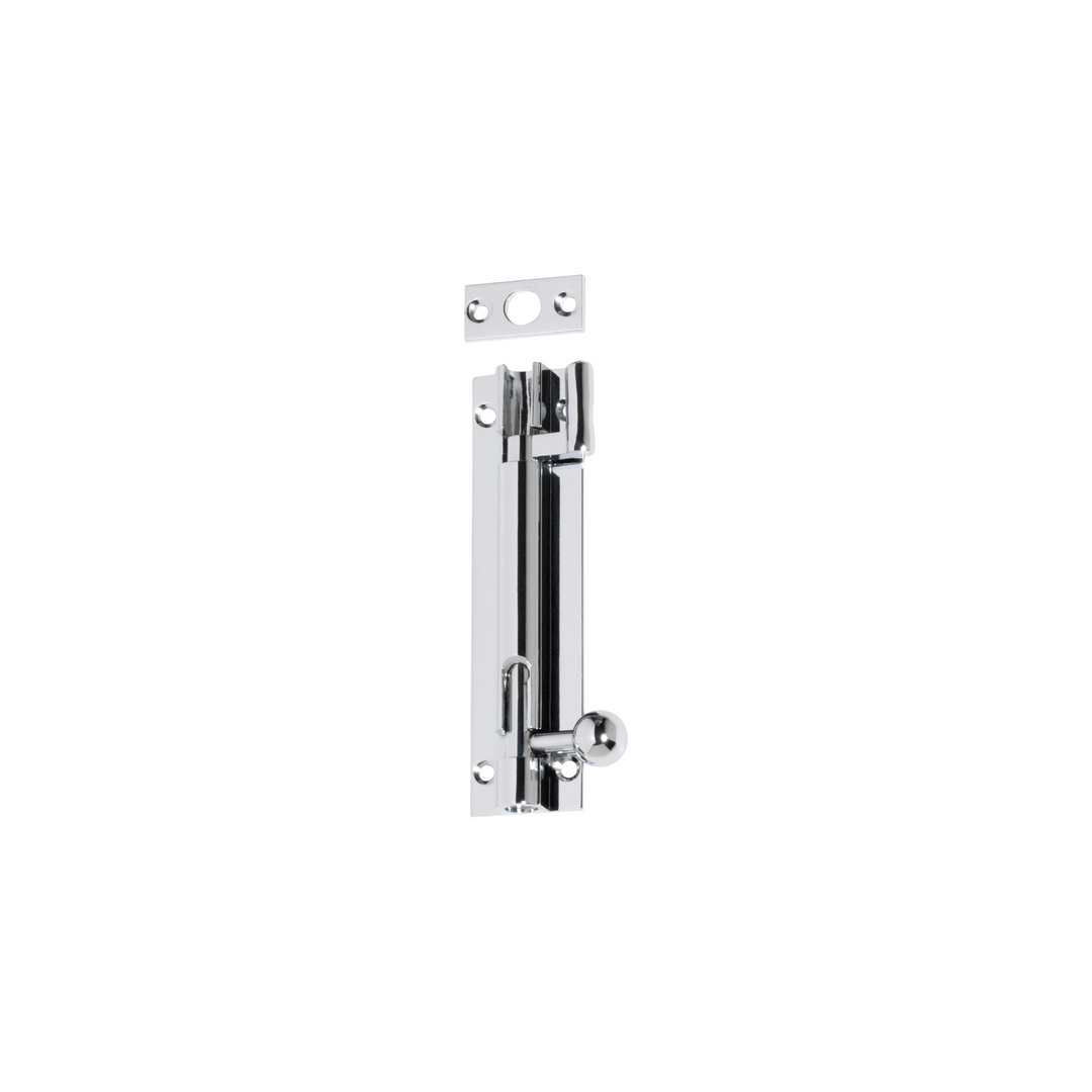 Barrel Bolt - Offset Polished Chrome 100mm