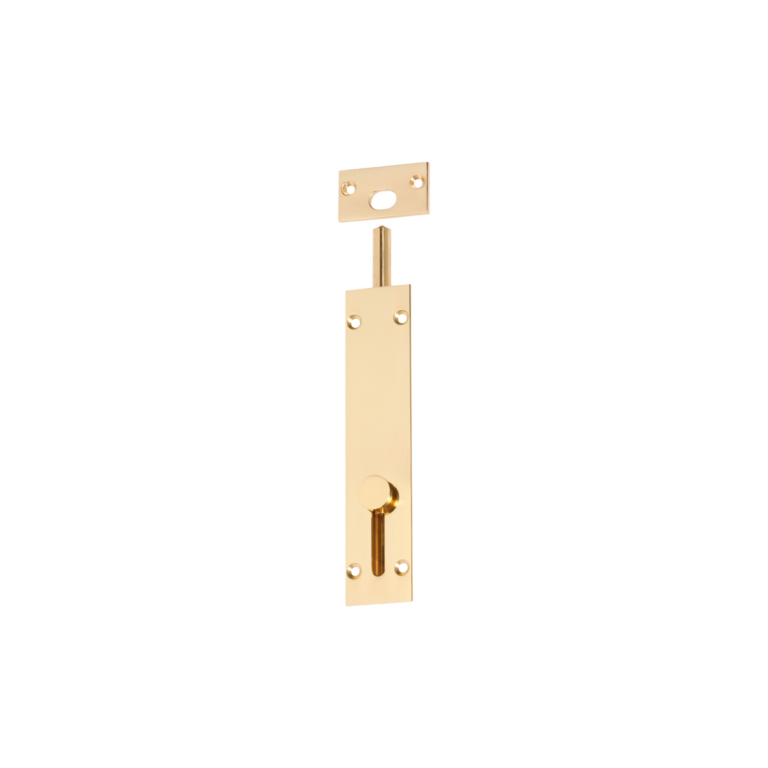 Reverse Barrel Bolt Polished Brass