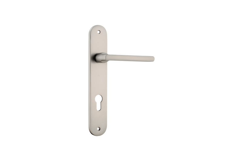 Baltimore Lever Oval Satin Nickel