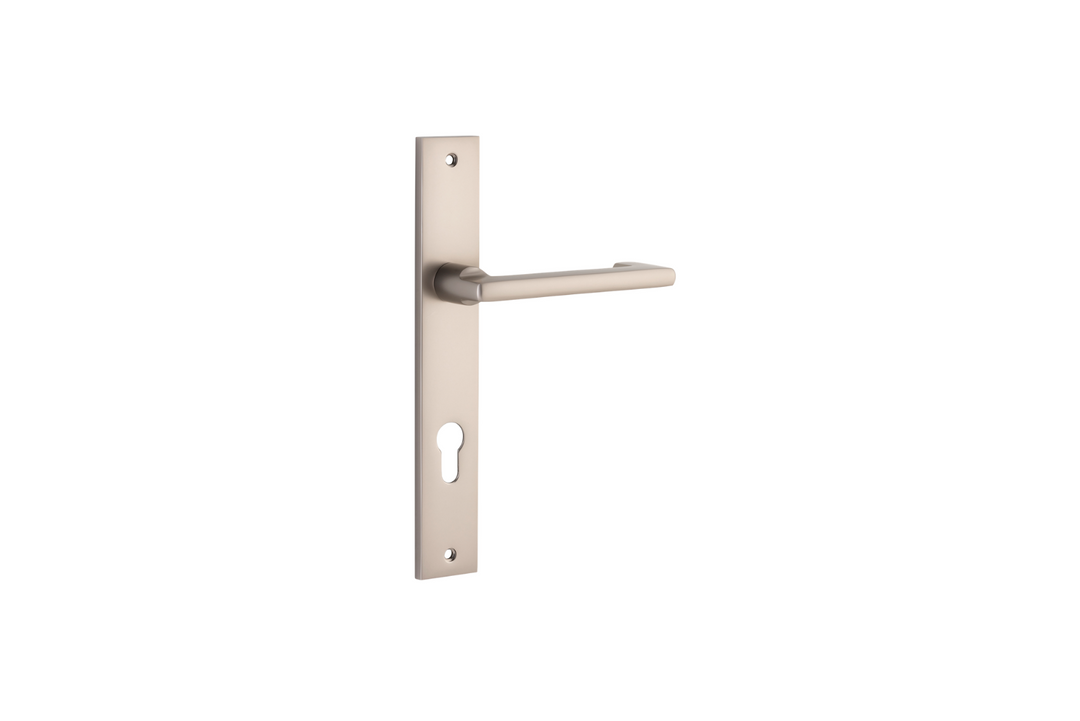 Baltimore Return Lever Rectangular Satin Nickel