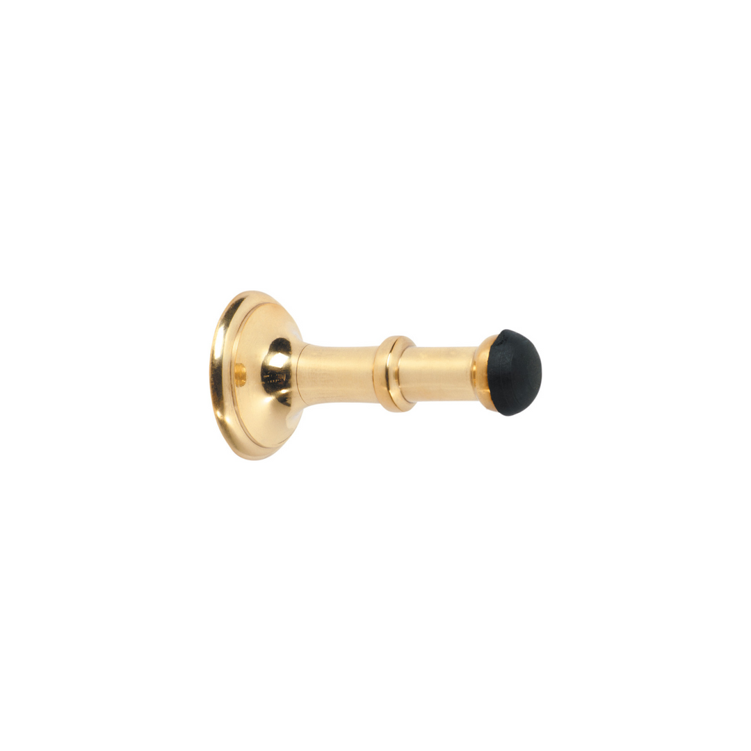 Door Stop - Concealed Fix Polished Brass 80mm