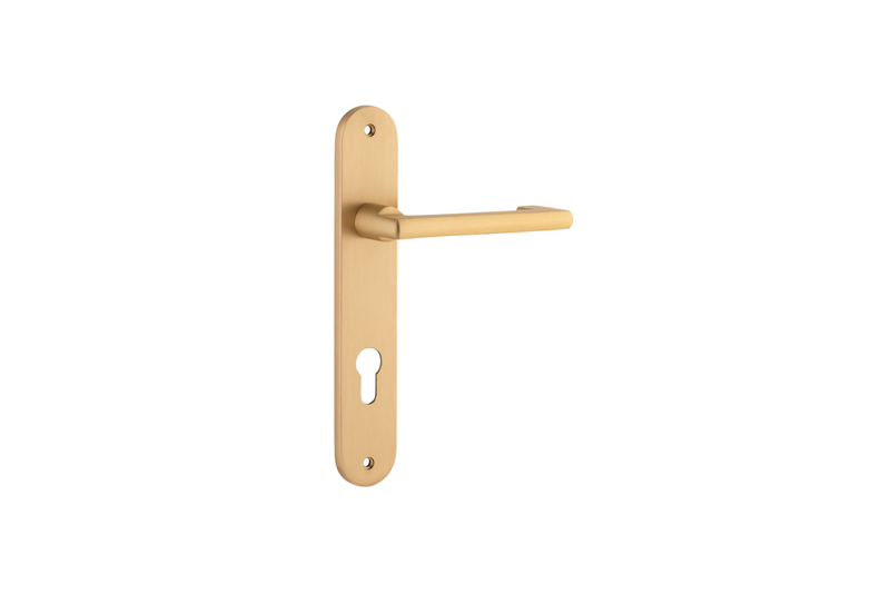 Baltimore Return Lever Oval Brushed Brass