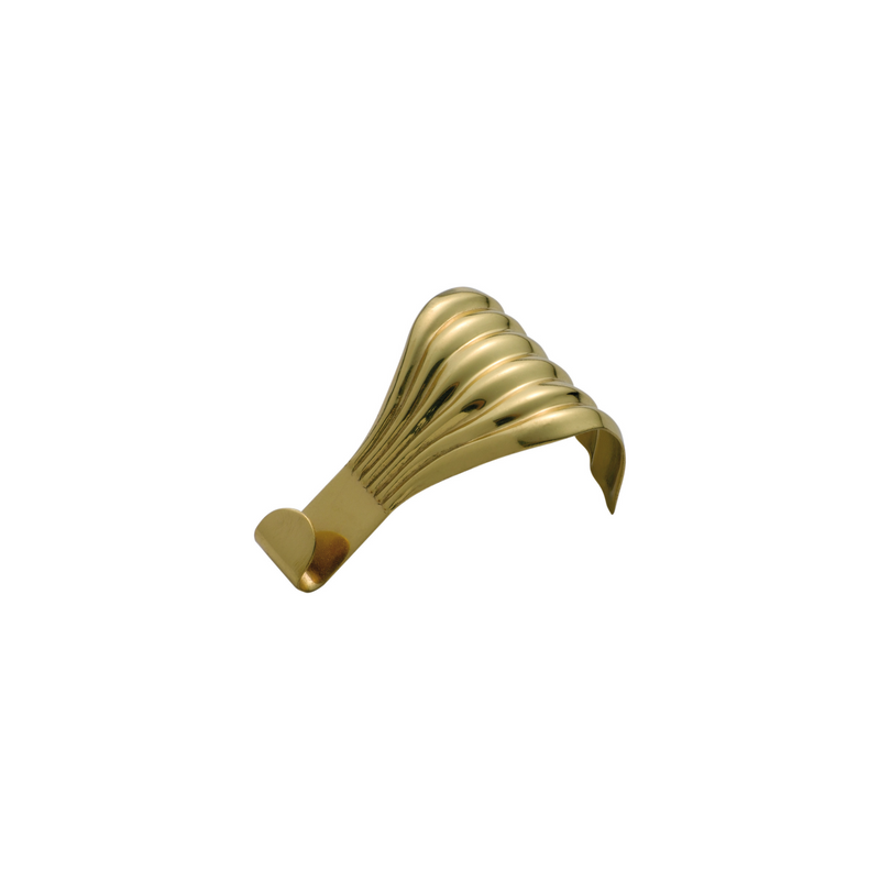 Picture Rail Hook Fluted Polished Brass