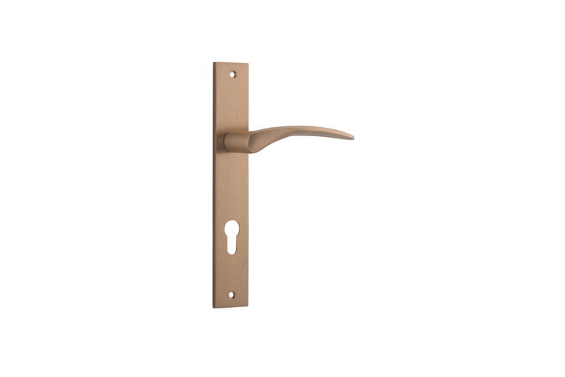 Oxford Lever Rectangular Brushed Brass