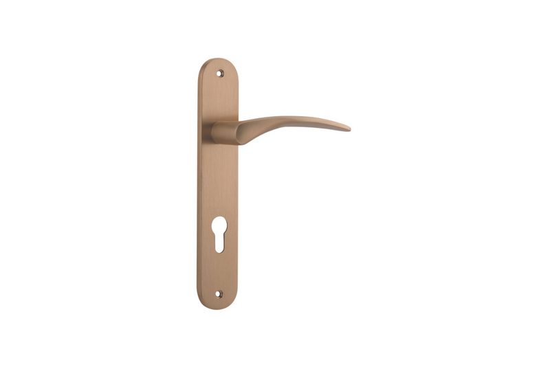 Oxford Lever Oval Brushed Brass