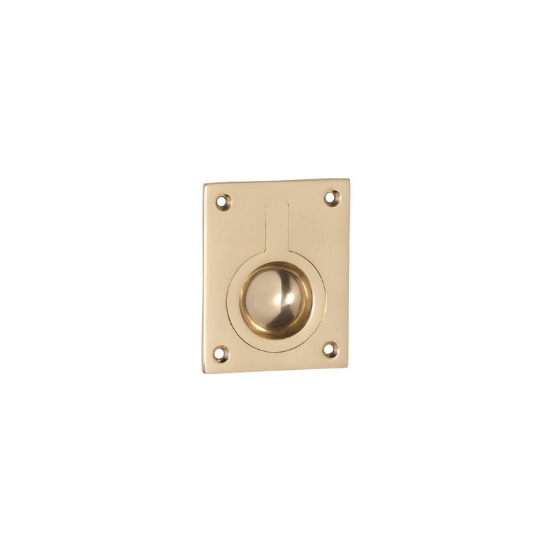 Flush Ring Pull Polished Brass