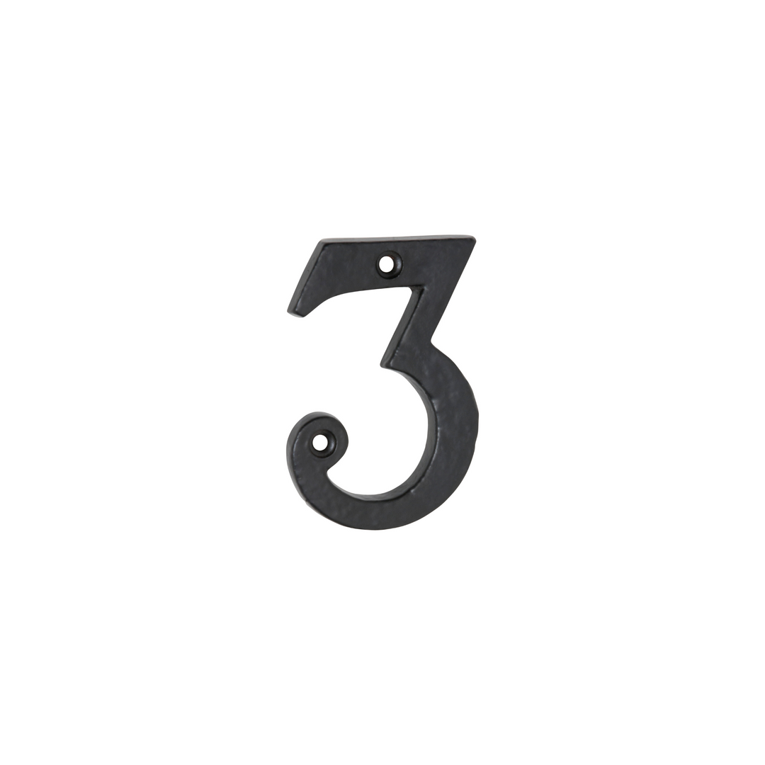 Numeral '3' Matt Black