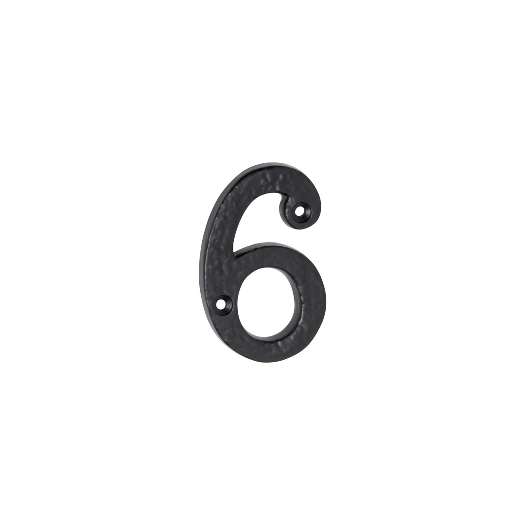 Numeral '6' Matt Black