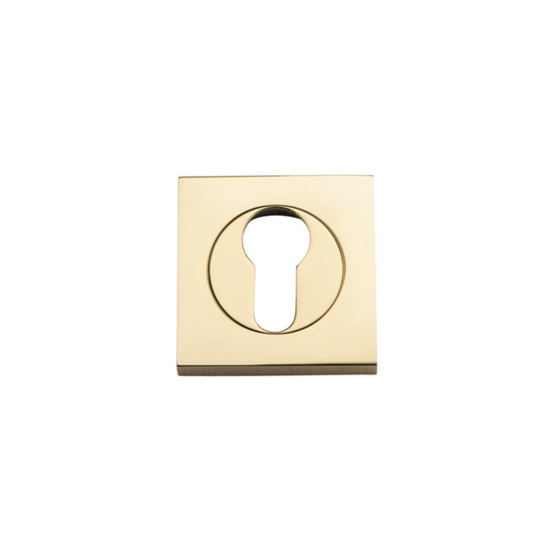 Euro Escutcheon Square Pair Polished Brass