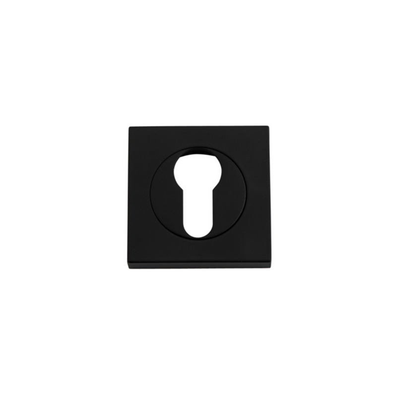 Euro Escutcheon Square Pair Matt Black