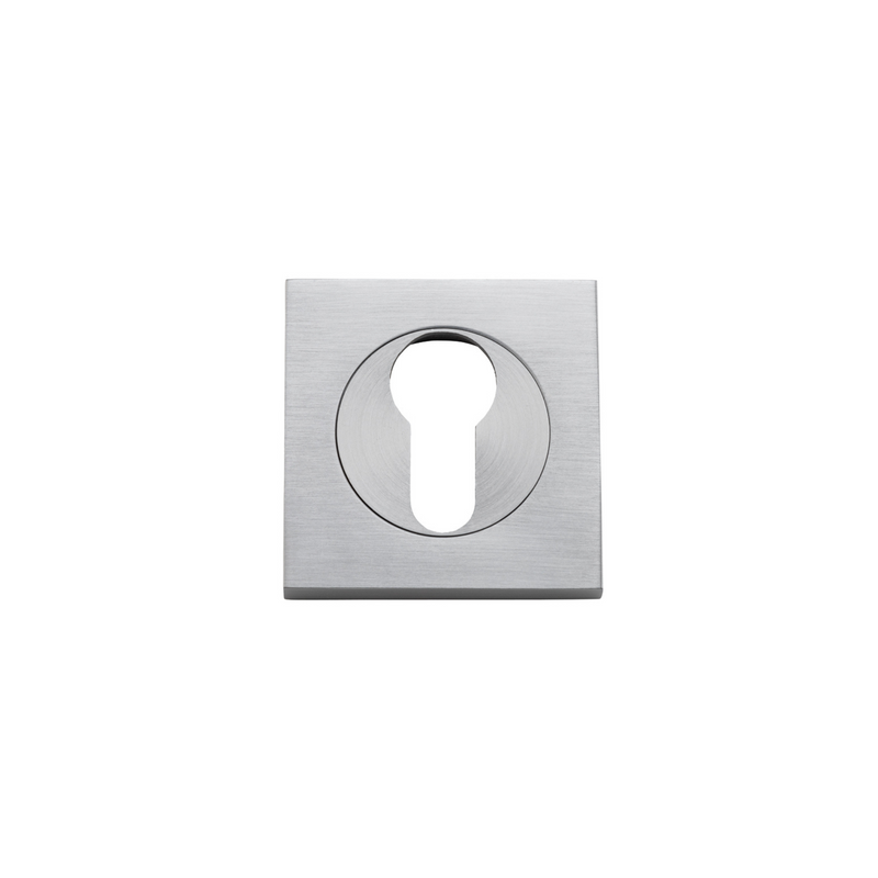 Euro Escutcheon Square Pair Brushed Chrome